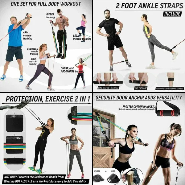 13-Pcs Intey Resistance Band Home Workout Set with Handles, Door Anchor, and Ankle Straps