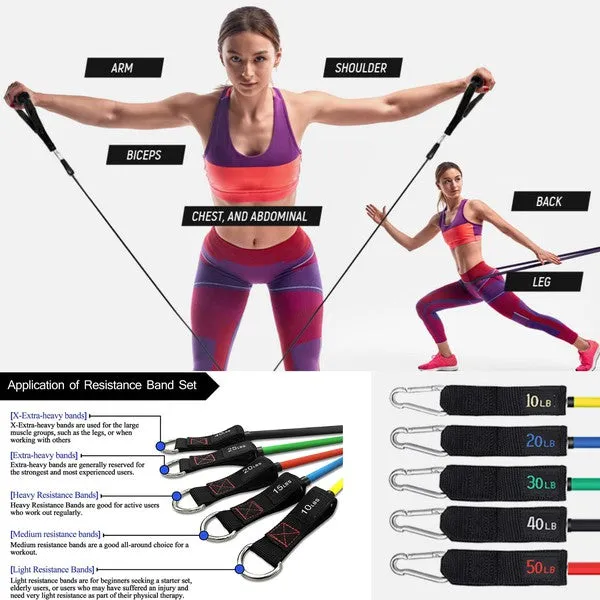 13-Pcs Intey Resistance Band Home Workout Set with Handles, Door Anchor, and Ankle Straps