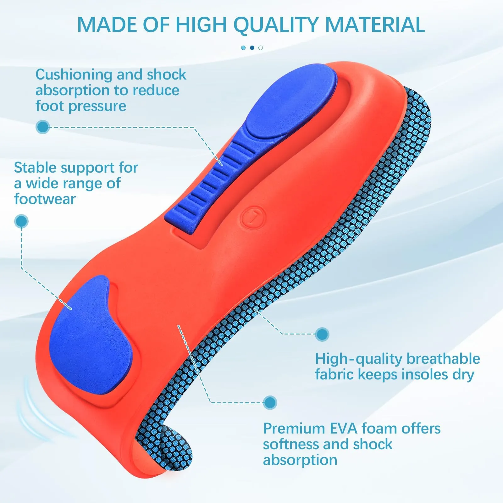 2 pairs of orthopedic insoles, Comfysole heel spur insoles for bunions, plantar fasciitis, men and women, to support the arch of the foot, foot pain 41-42