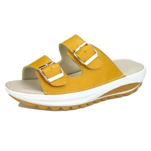 2 Strap platform slide sandals casual walking shoes