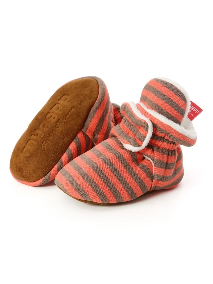 Adorable Baby Stripe Furry Pre-walker Shoes