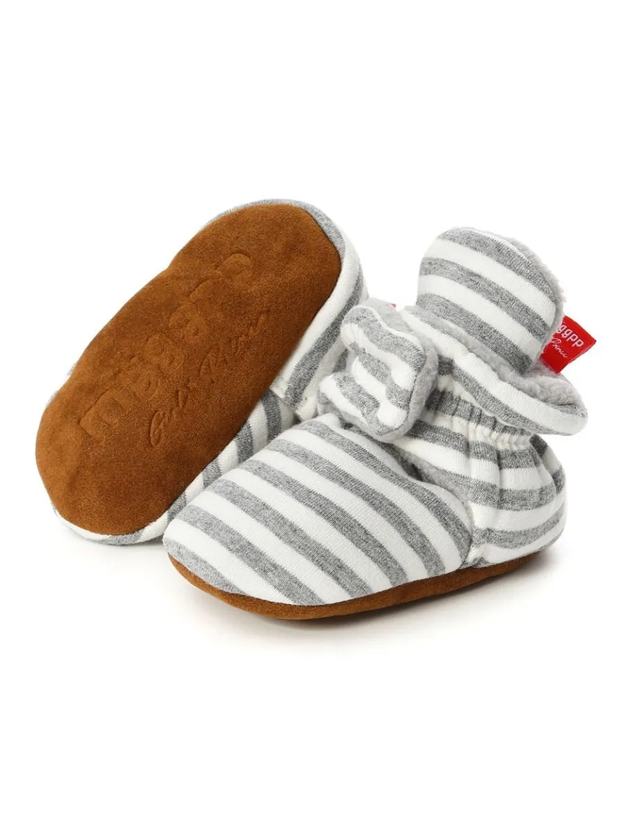 Adorable Baby Stripe Furry Pre-walker Shoes