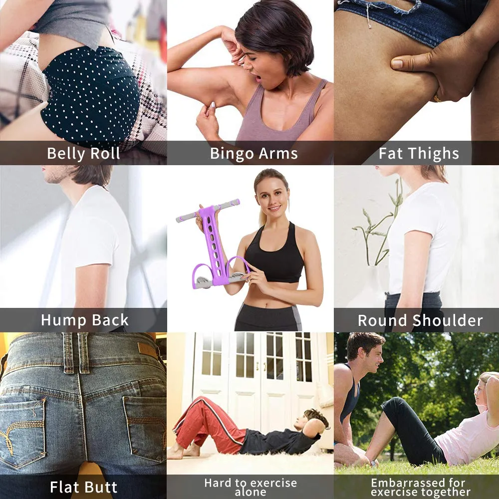 AIKOTOO Pedal Resistance Band Elastic Pull Rope Fitness Sit-up Exercise at Home Gym Yoga Workout Equipment Multifunction Pedal Arm Leg Trainer Slimming Bodybuilding Abdominal Training Purple