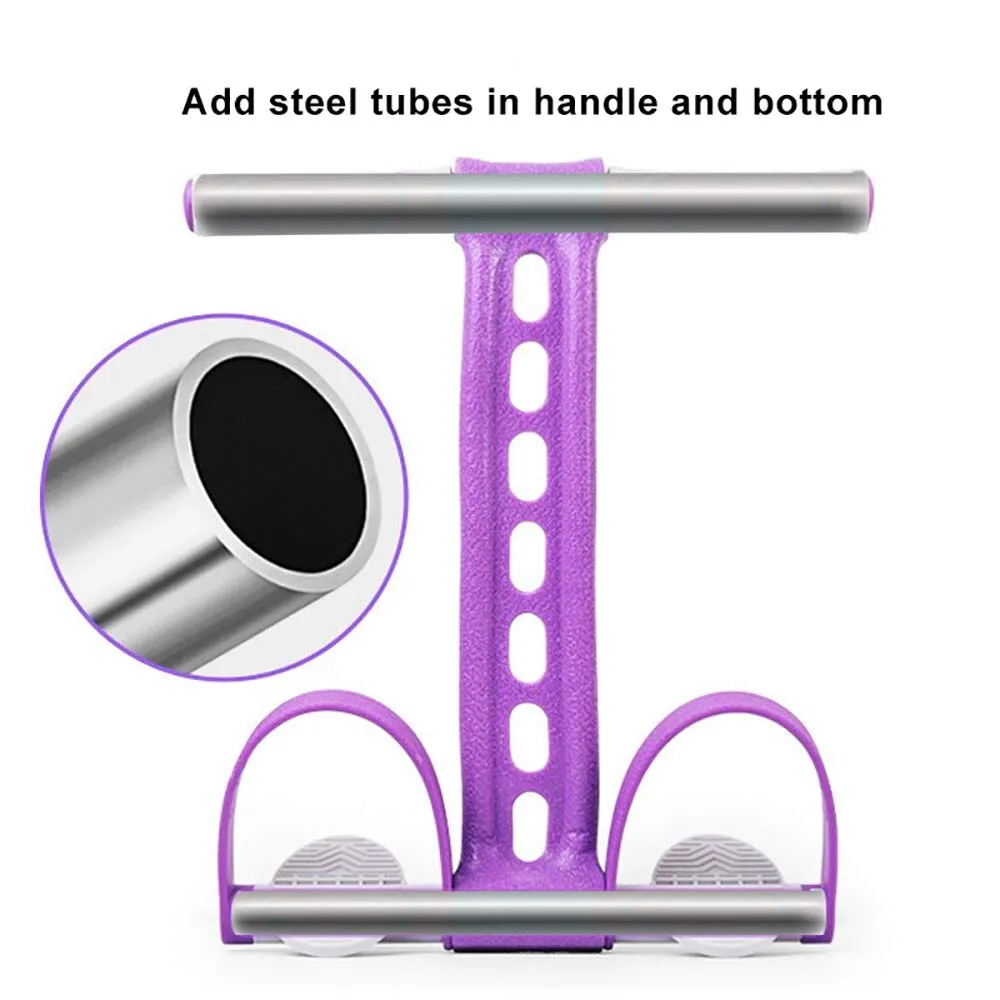 AIKOTOO Pedal Resistance Band Elastic Pull Rope Fitness Sit-up Exercise at Home Gym Yoga Workout Equipment Multifunction Pedal Arm Leg Trainer Slimming Bodybuilding Abdominal Training Purple