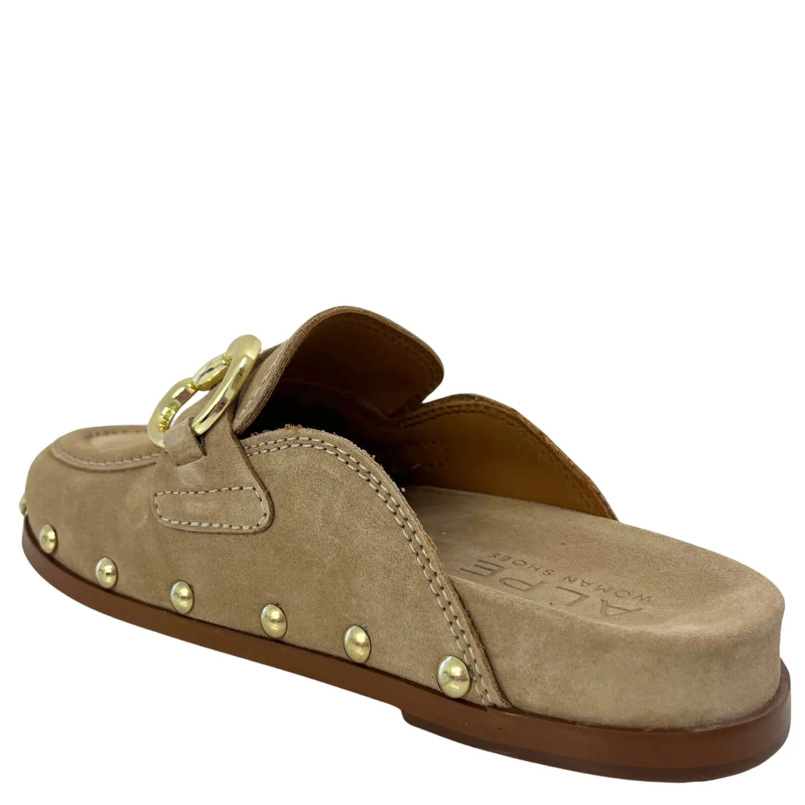 Alpe Taupe Suede Closed Toe Mules