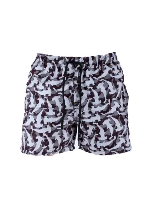 AQUA Swim Shorts Camo Sharks Design - Multi Color