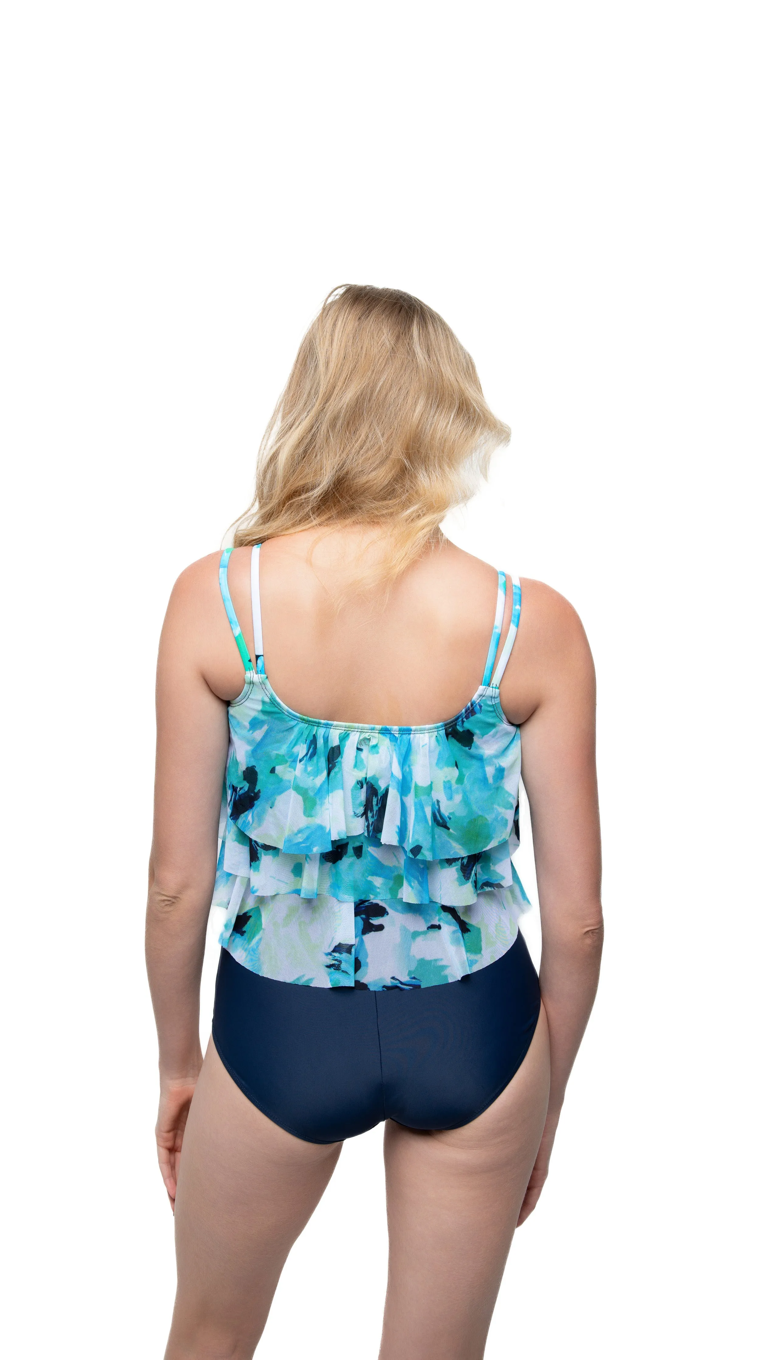Aqualina Scoop Neck Triple Tier One Piece