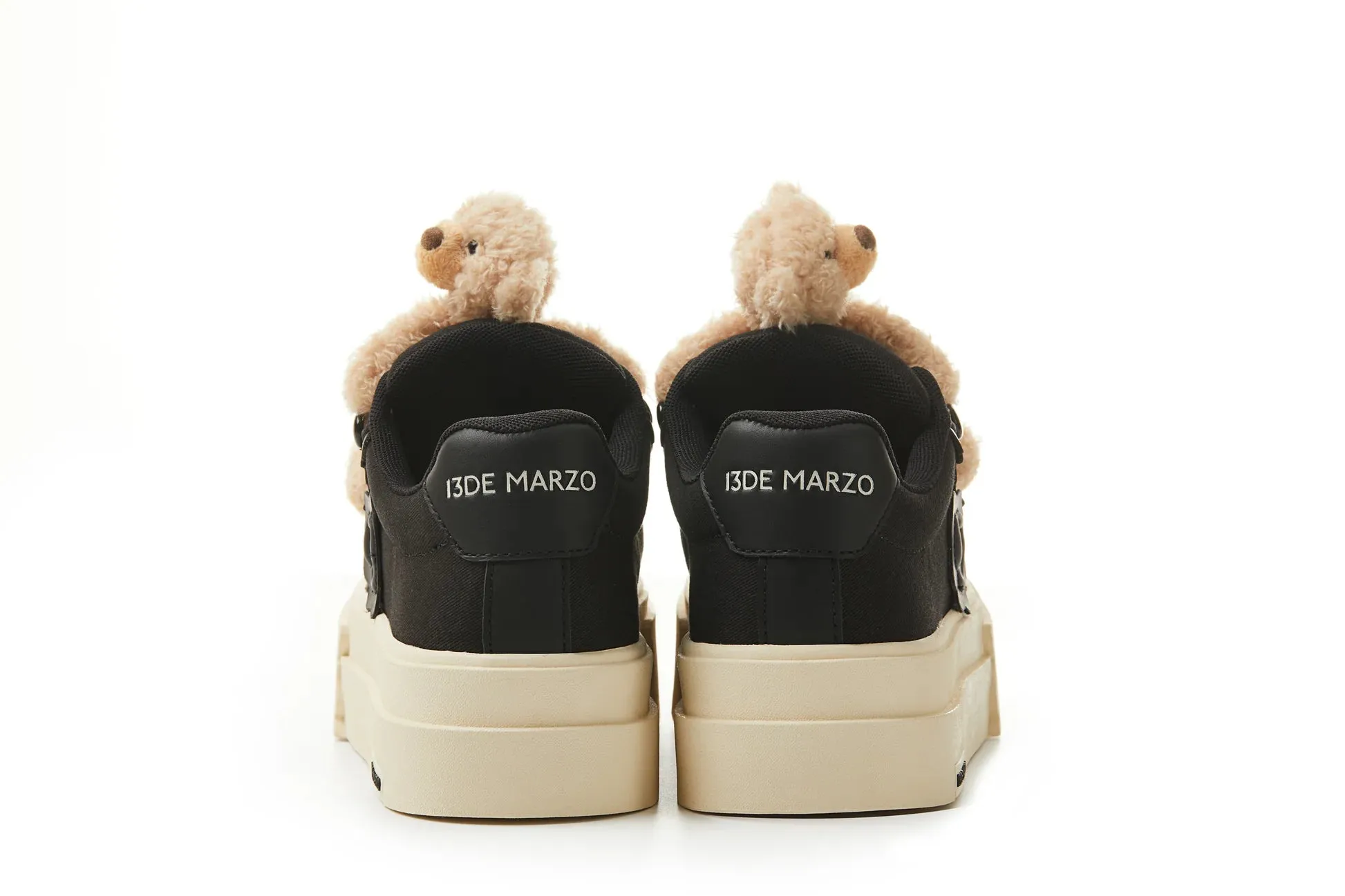 Bear Platform Sneakers in Black