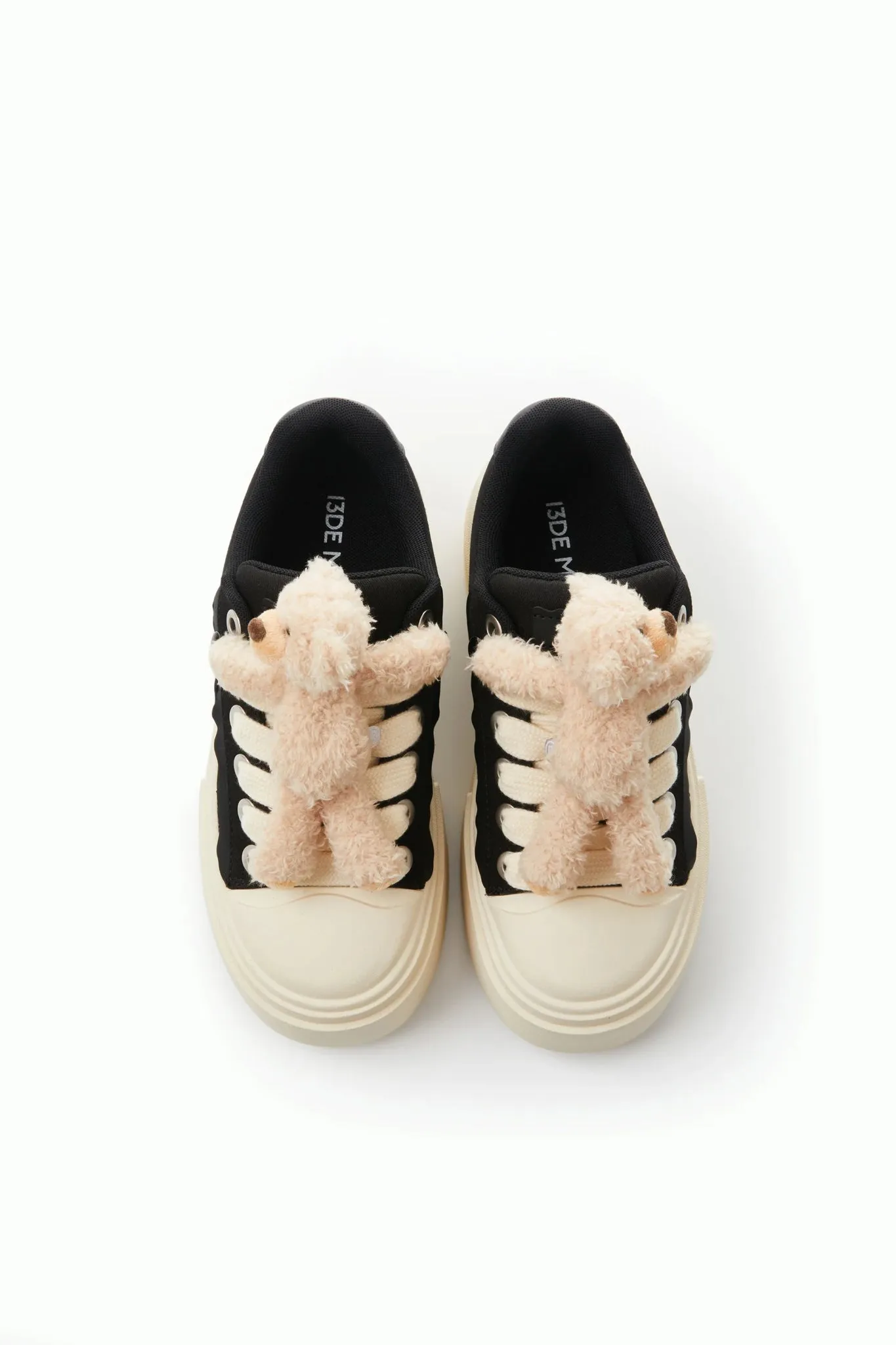 Bear Platform Sneakers in Black