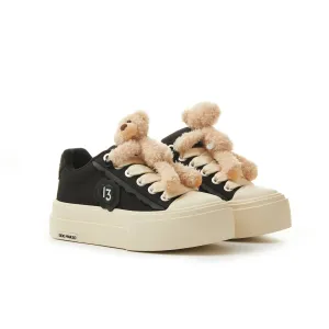 Bear Platform Sneakers in Black