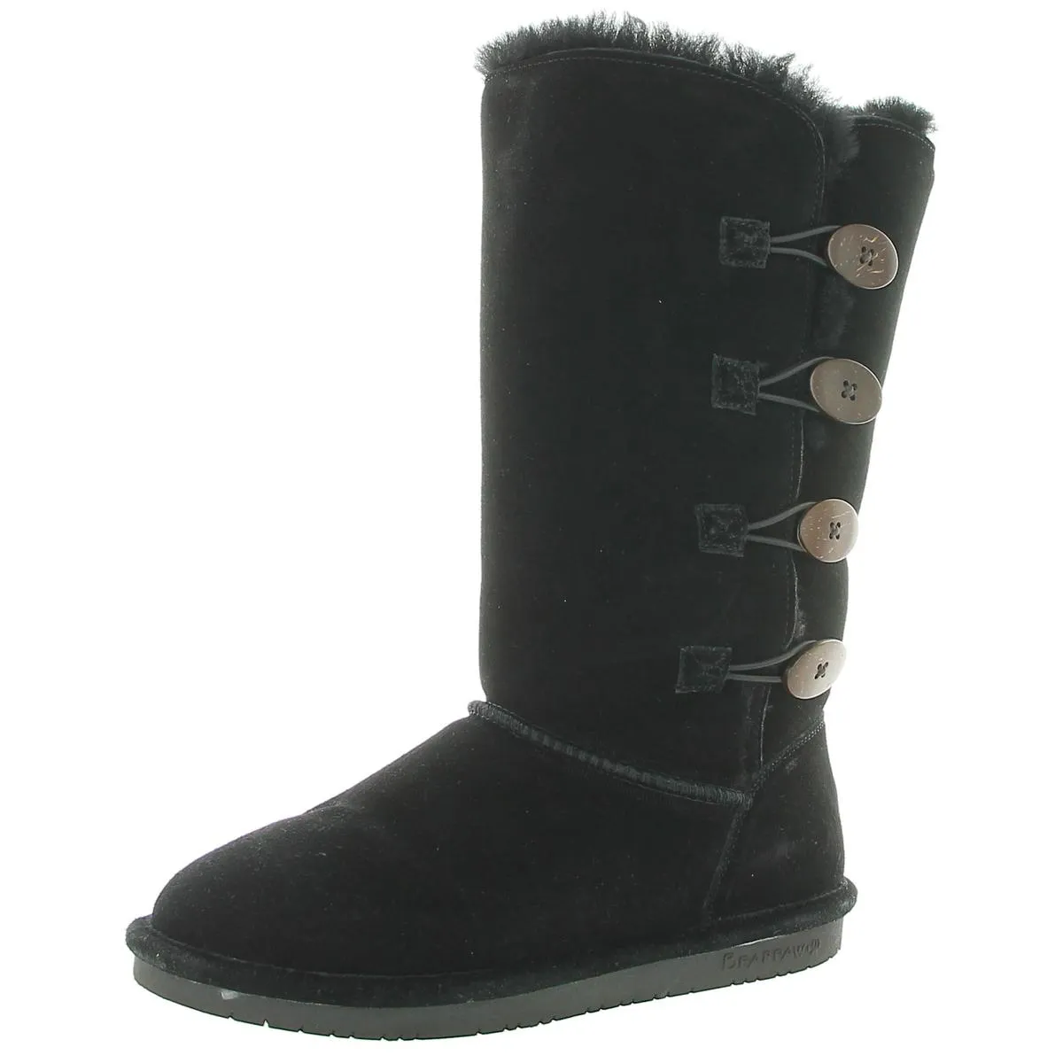Bearpaw Womens Lori Suede Faux Fur Lined Winter Boots
