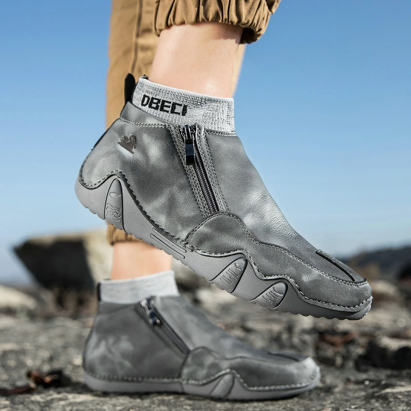 Bootara Men's High-Top Martin Boots Winter Warmth and Durability Large Size Outdoor Casual Footwear