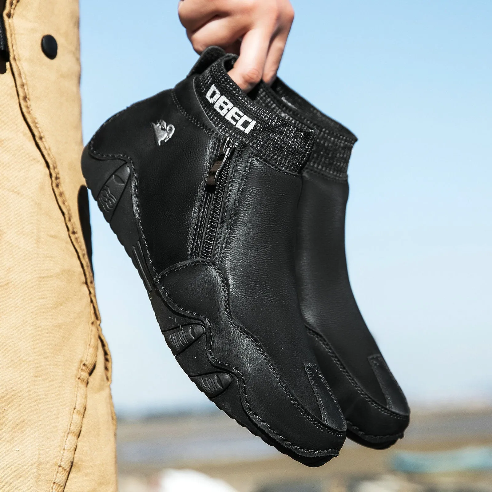 Bootara Men's High-Top Martin Boots Winter Warmth and Durability Large Size Outdoor Casual Footwear