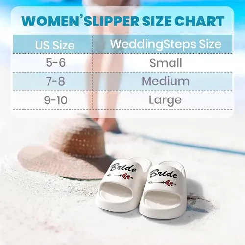 BozenTekWhite EVA Bride Slippers for Women, Bridal Shower Gifts Bride Sandals for Wedding Day Bachelorette Party Gift Honeymoon