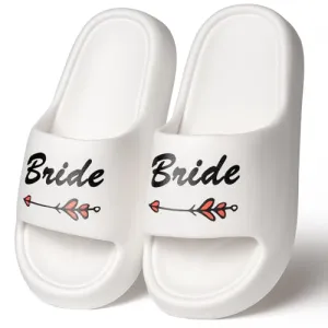 BozenTekWhite EVA Bride Slippers for Women, Bridal Shower Gifts Bride Sandals for Wedding Day Bachelorette Party Gift Honeymoon