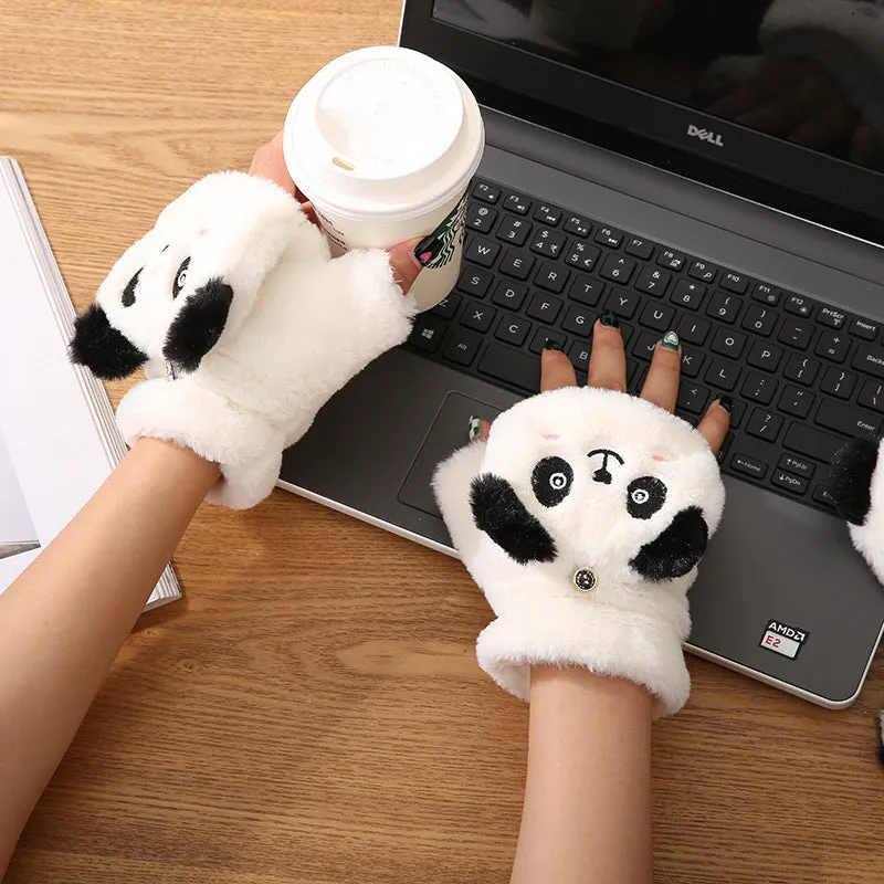 Cartoon Versatile Fleece-lined Warm Gloves