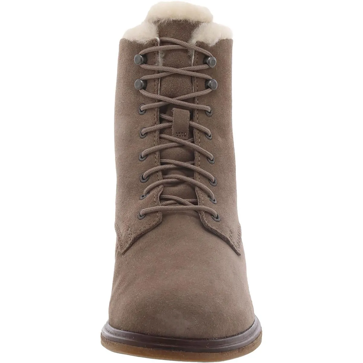 Clarks Womens Clarkdale Lace Suede Faux Fur Lined Ankle Boots