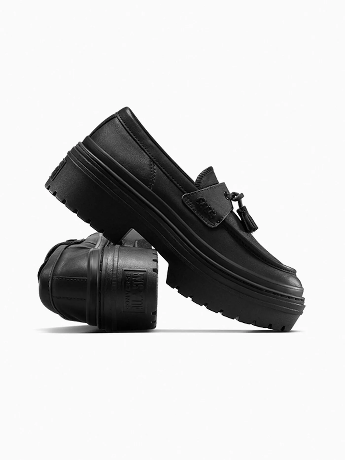 Ctas Lugged Heel Loafer Black/Black/Black Shoes