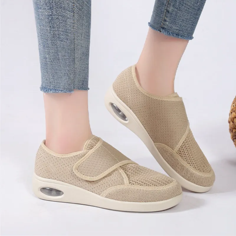 Cuzcare Women Orthopedic Shoes Breathable Soft Velcro Strap Standing All day Shoes