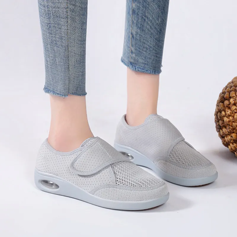 Cuzcare Women Orthopedic Shoes Breathable Soft Velcro Strap Standing All day Shoes