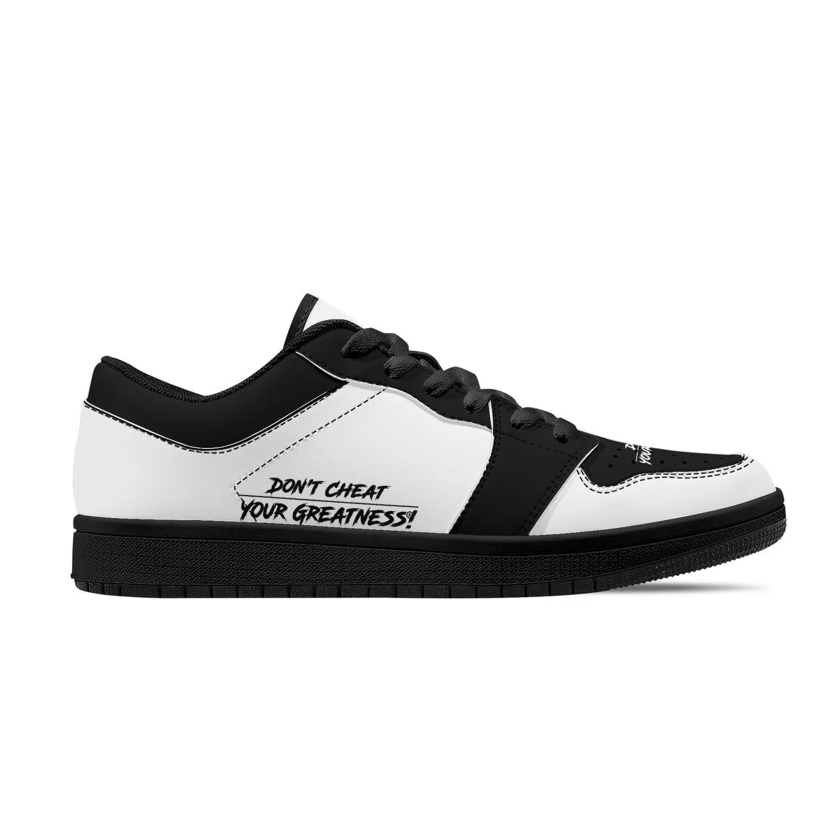 DCYG G4's Black & White ,Black Sole Low-Top Leather Sneakers