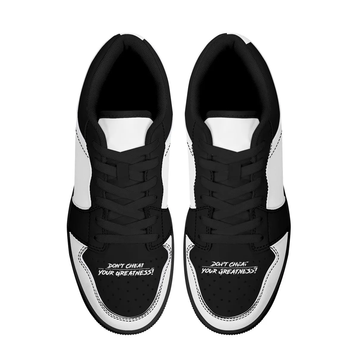 DCYG G4's Black & White ,Black Sole Low-Top Leather Sneakers