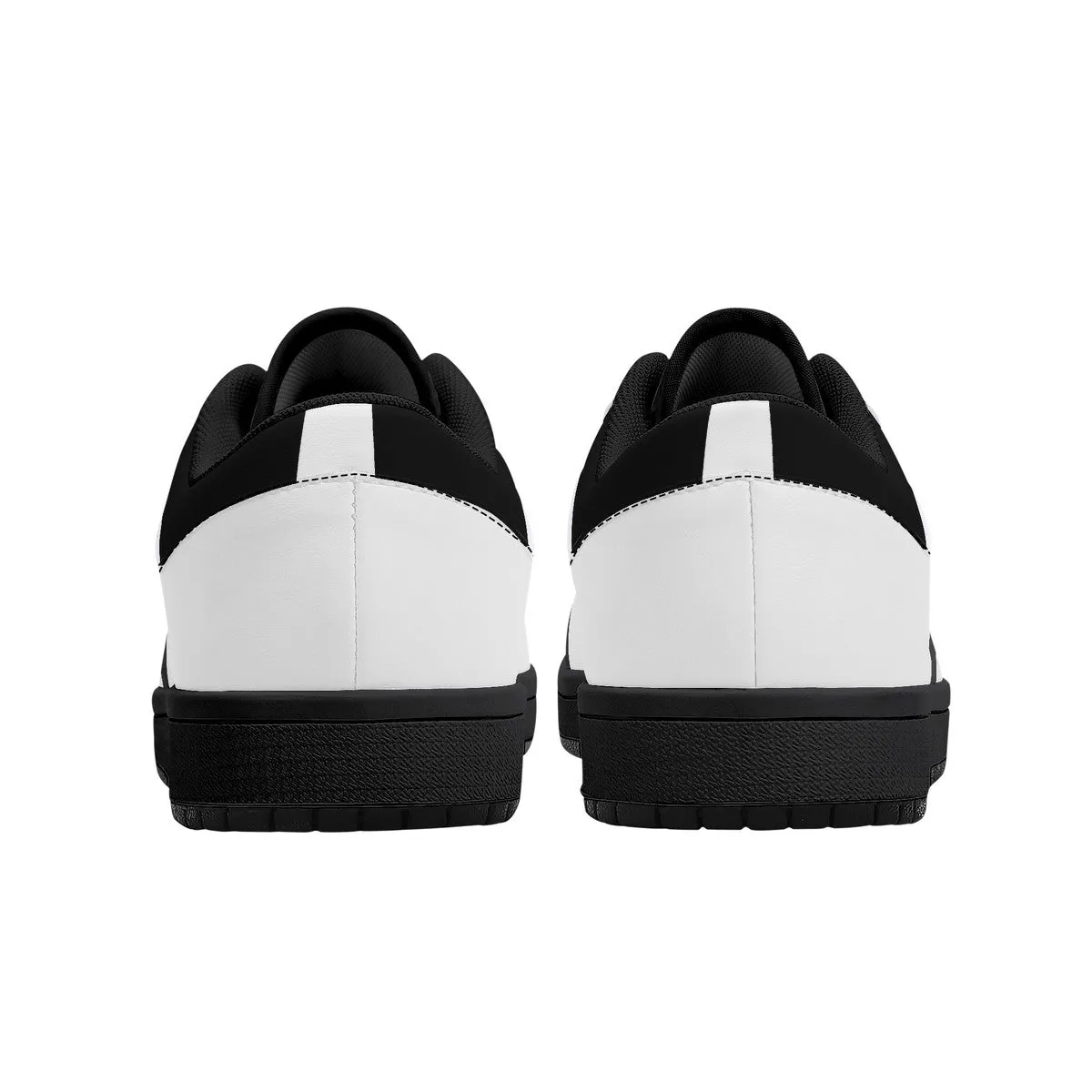 DCYG G4's Black & White ,Black Sole Low-Top Leather Sneakers