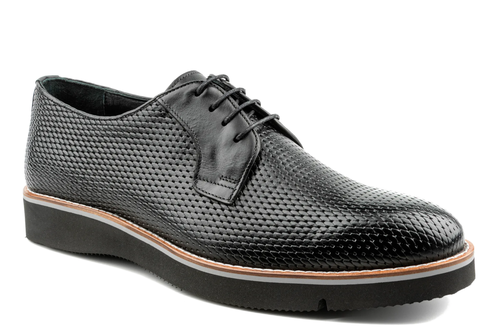 Debbano Fen Bonded Leather Derby Shoes, Men's Thick Sole Derby Sneakers, Business Casual, Work Dress Sneakers