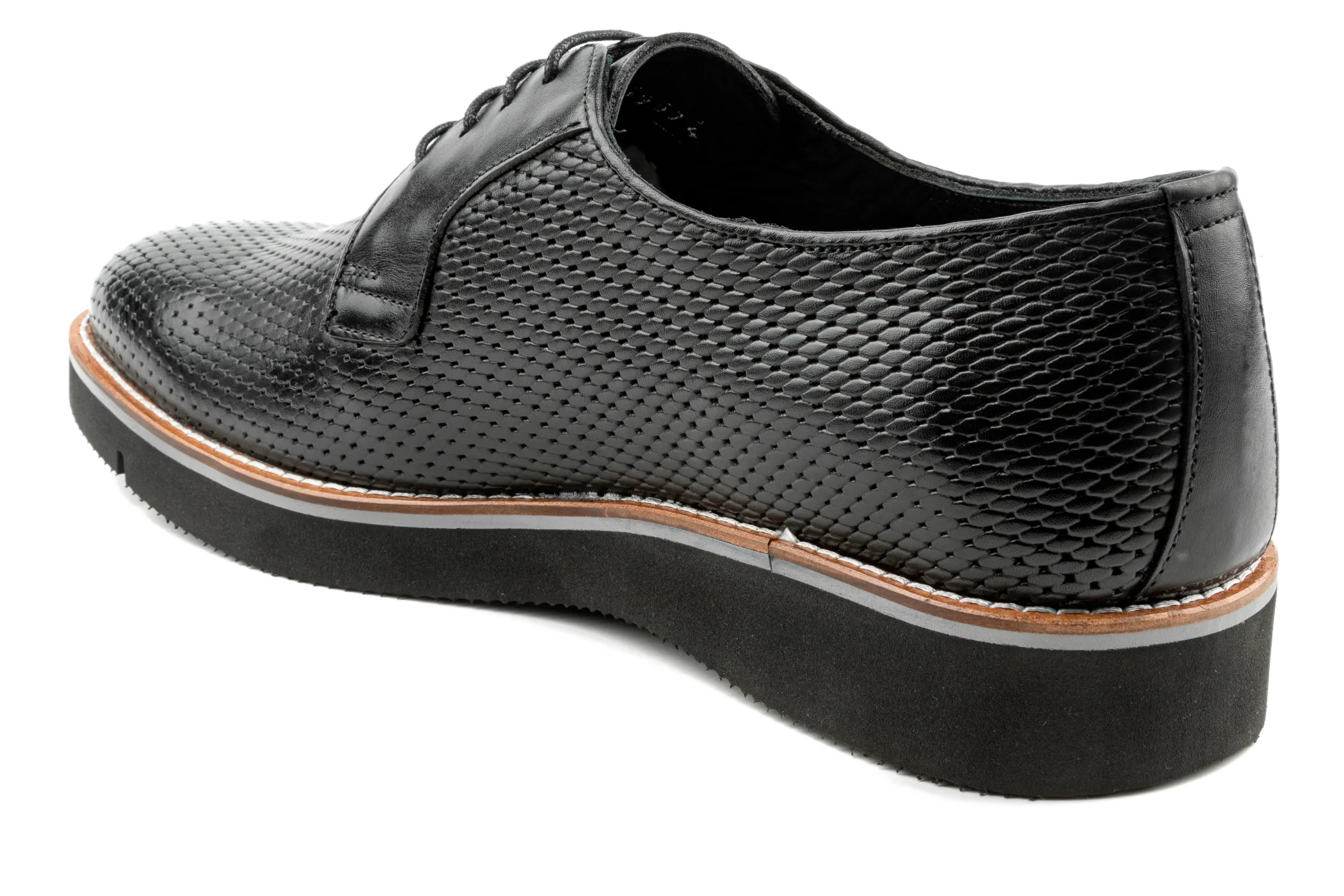Debbano Fen Bonded Leather Derby Shoes, Men's Thick Sole Derby Sneakers, Business Casual, Work Dress Sneakers