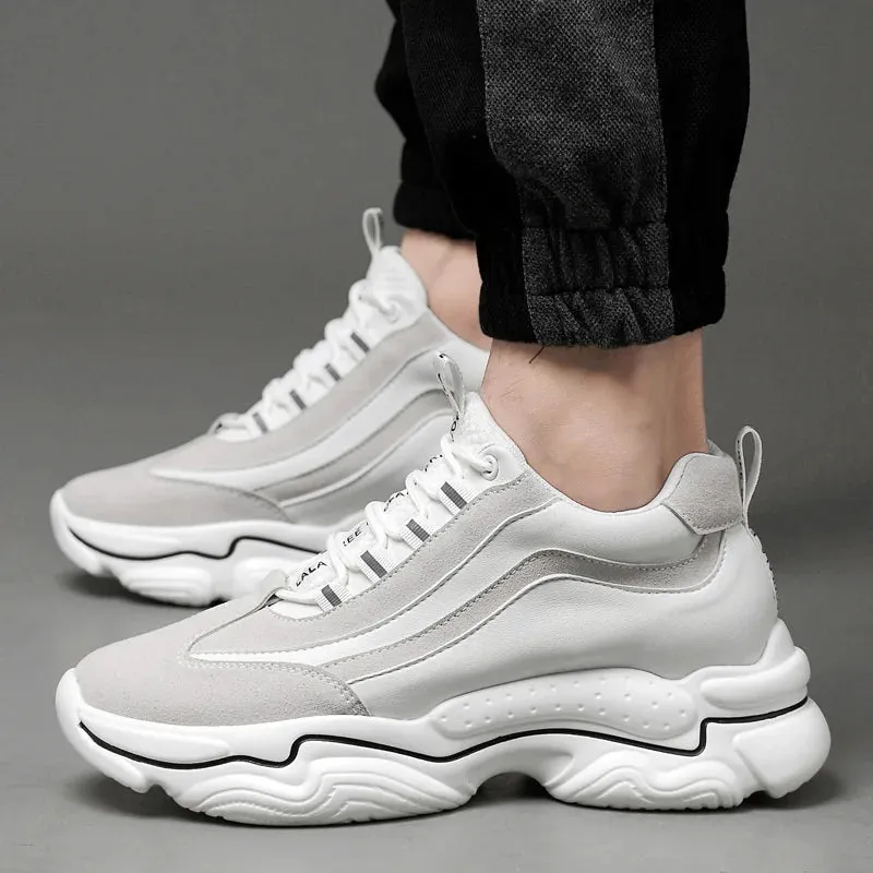 Elevator Sneakers 10cm or 8cm Height Boosting Sports Skyscraper Shoes Stand Tall