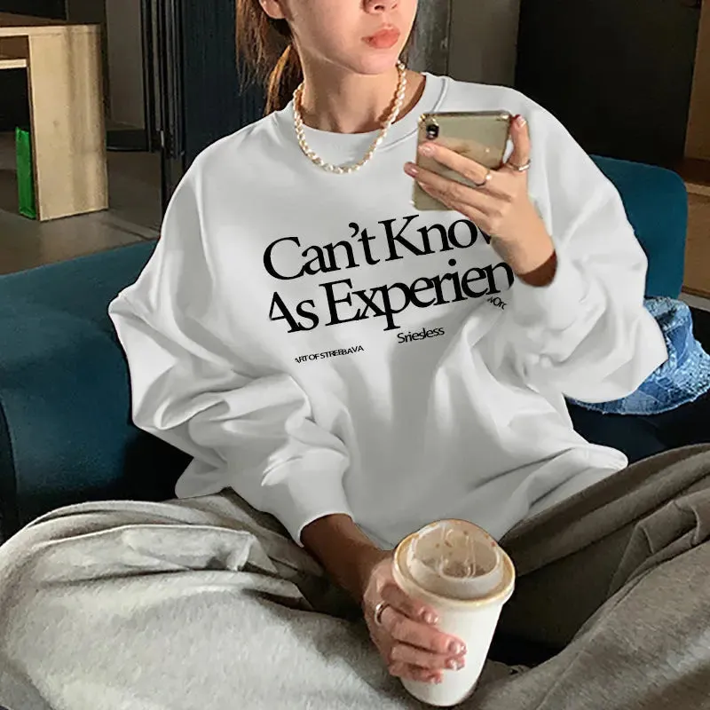 Fleece-lined Loose-fitting Casual Winter Sweatshirt