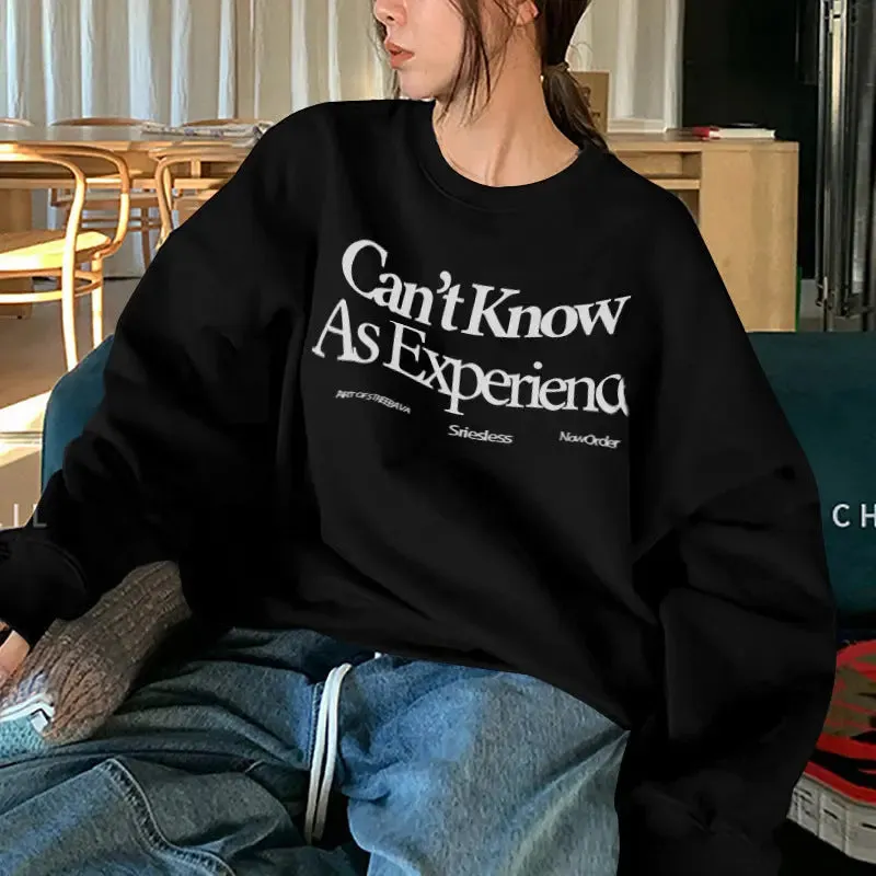 Fleece-lined Loose-fitting Casual Winter Sweatshirt