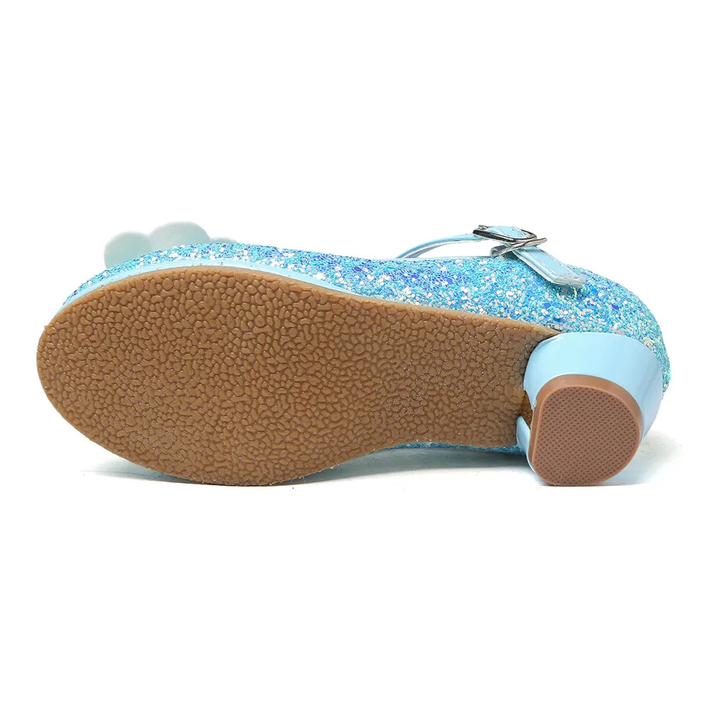 Girl's Sequin Dress Shoes Low Heel Pumps With Bowknot(Toddler/Little Kid)