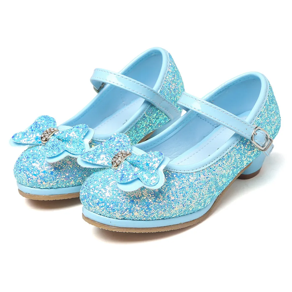 Girl's Sequin Dress Shoes Low Heel Pumps With Bowknot(Toddler/Little Kid)