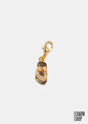 Golden Flip Flop Dangle Charm
