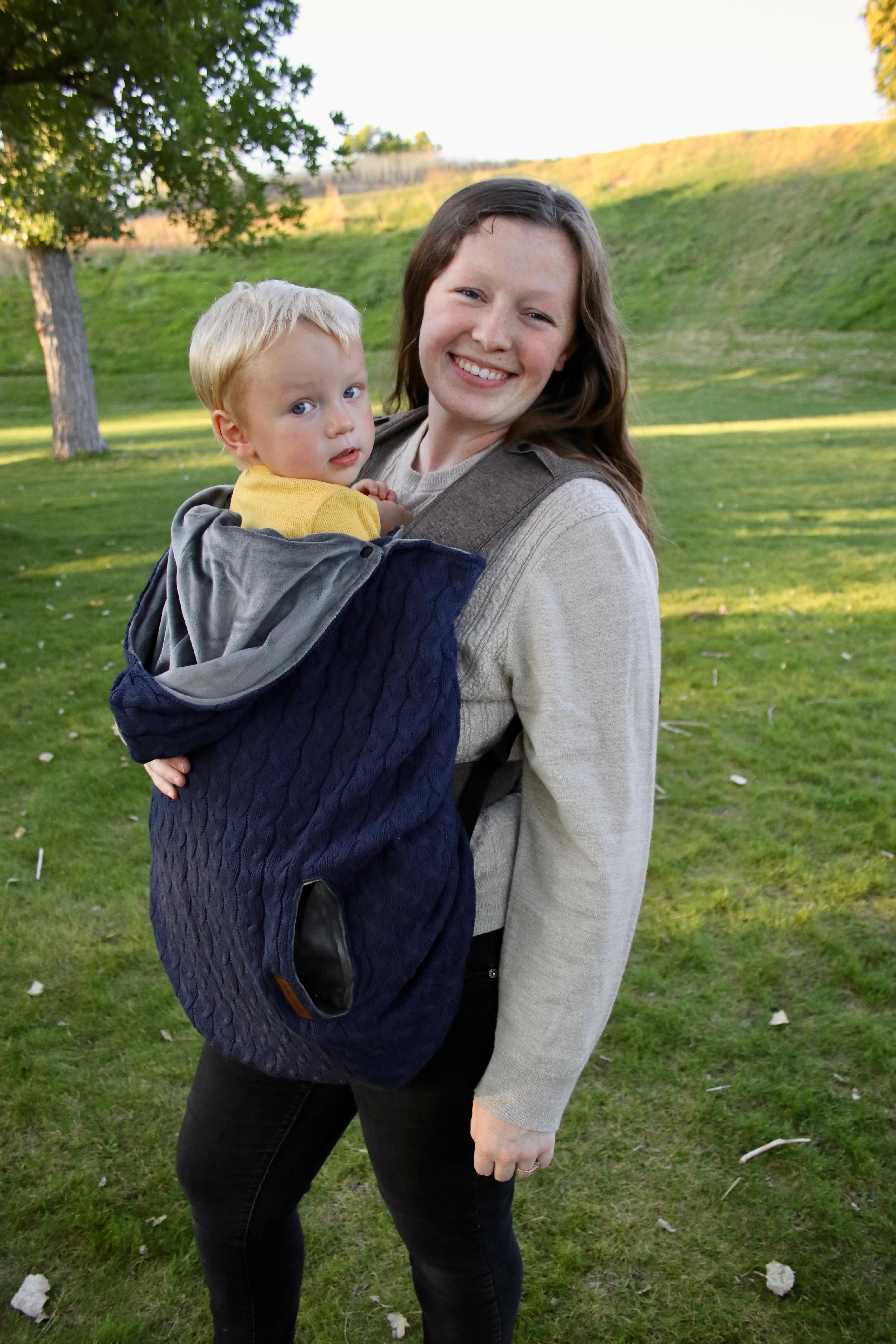 Gray Chunky Knitted- Sweater Knit Carrier Cover