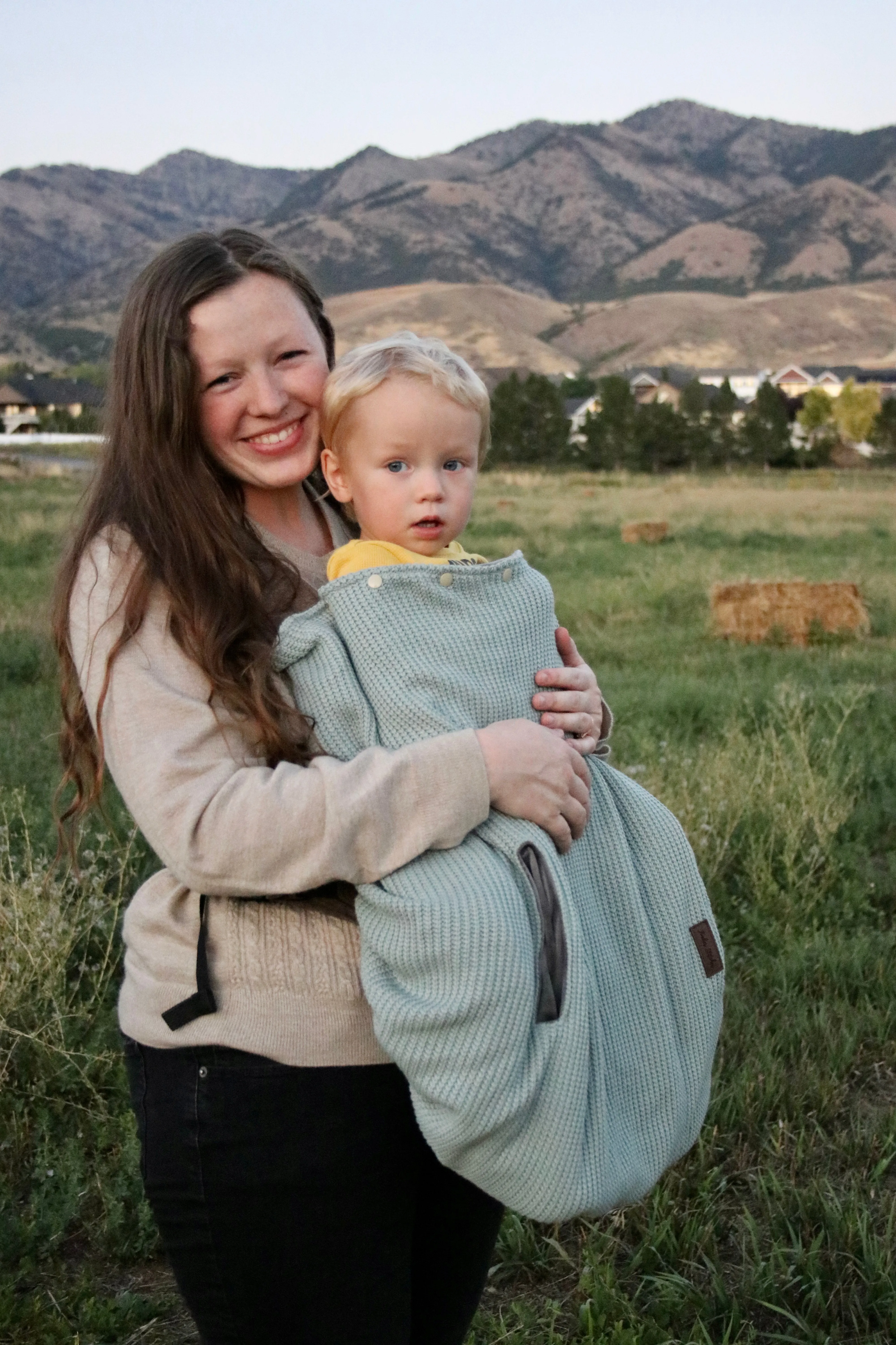 Gray Chunky Knitted- Sweater Knit Carrier Cover