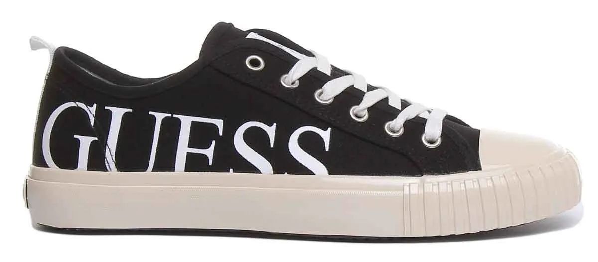 Guess New Winners Lo Men's Lace Up Sneakers In Black