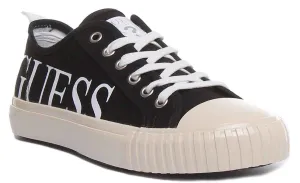 Guess New Winners Lo Men's Lace Up Sneakers In Black