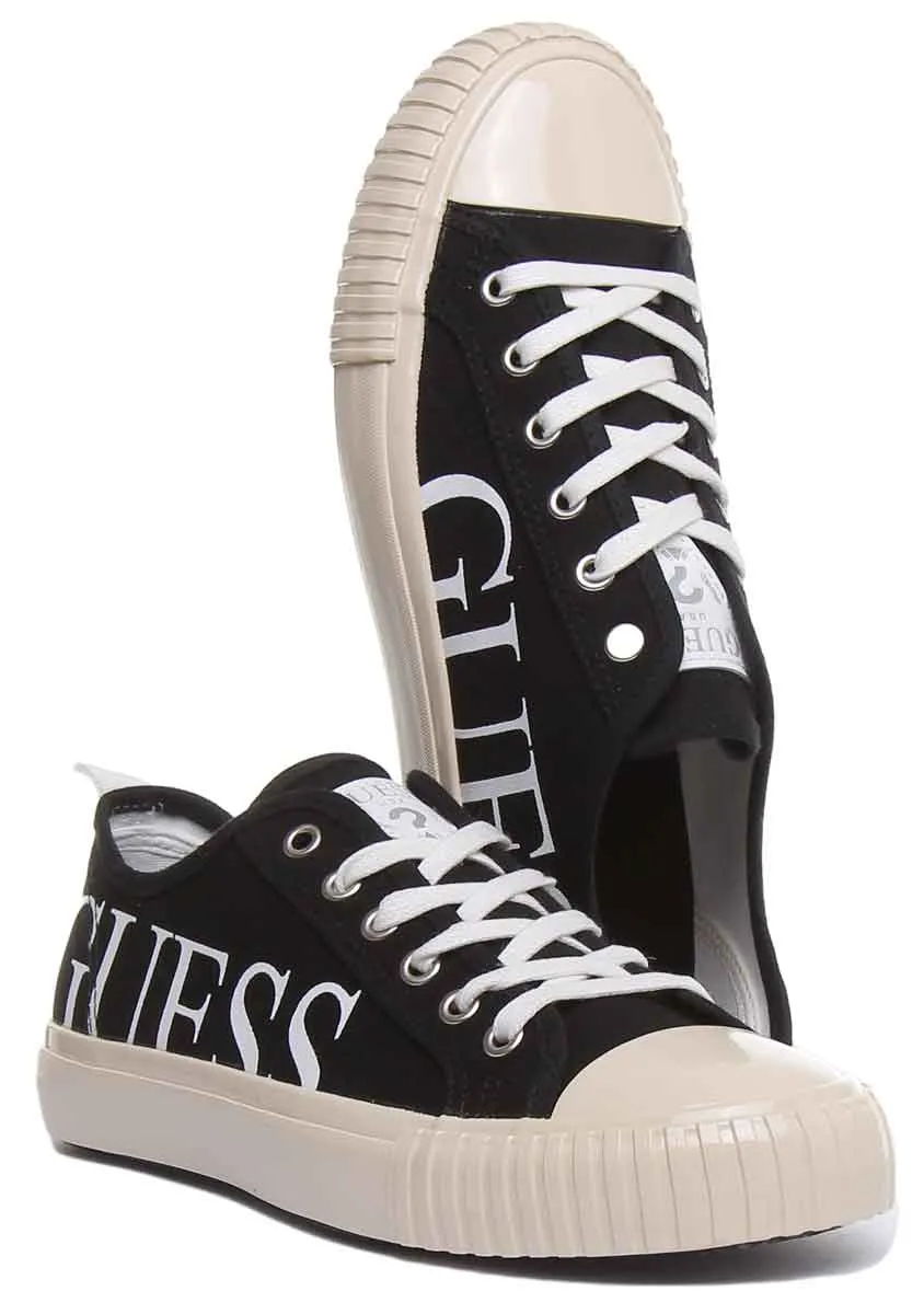 Guess New Winners Lo Men's Lace Up Sneakers In Black