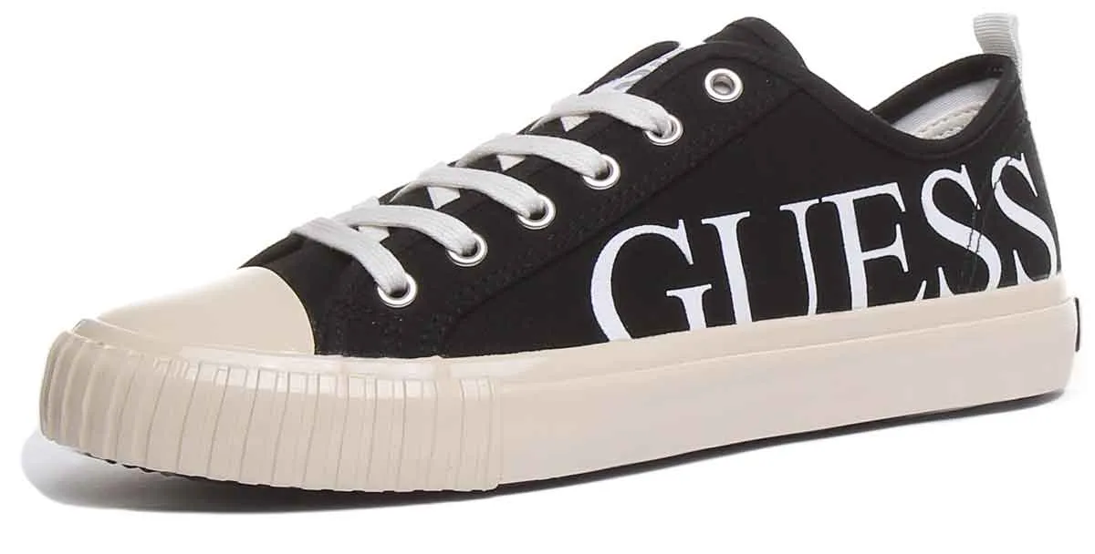 Guess New Winners Lo Men's Lace Up Sneakers In Black