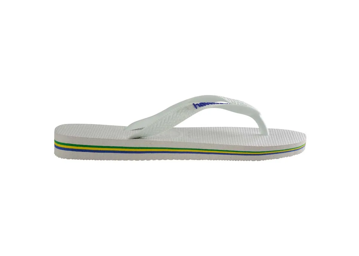 Havaianas Brasil Logo In White