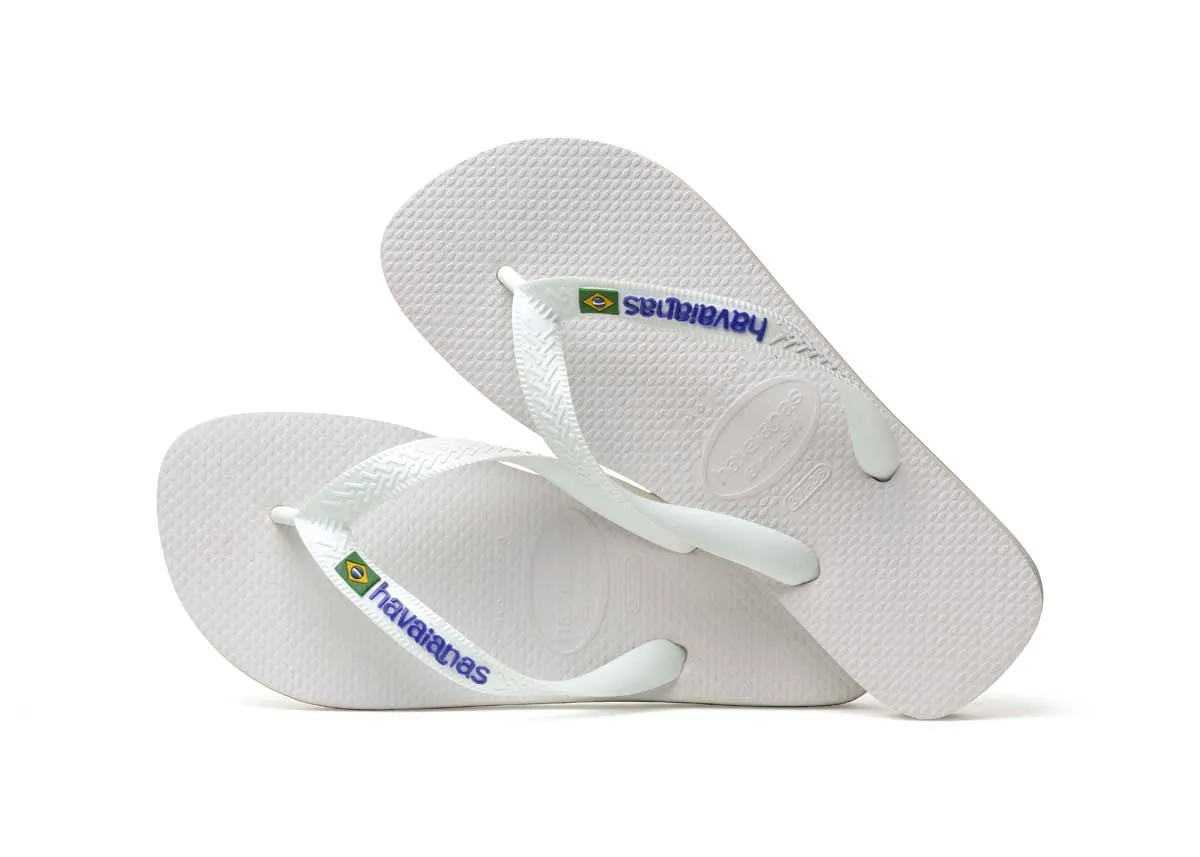 Havaianas Brasil Logo In White