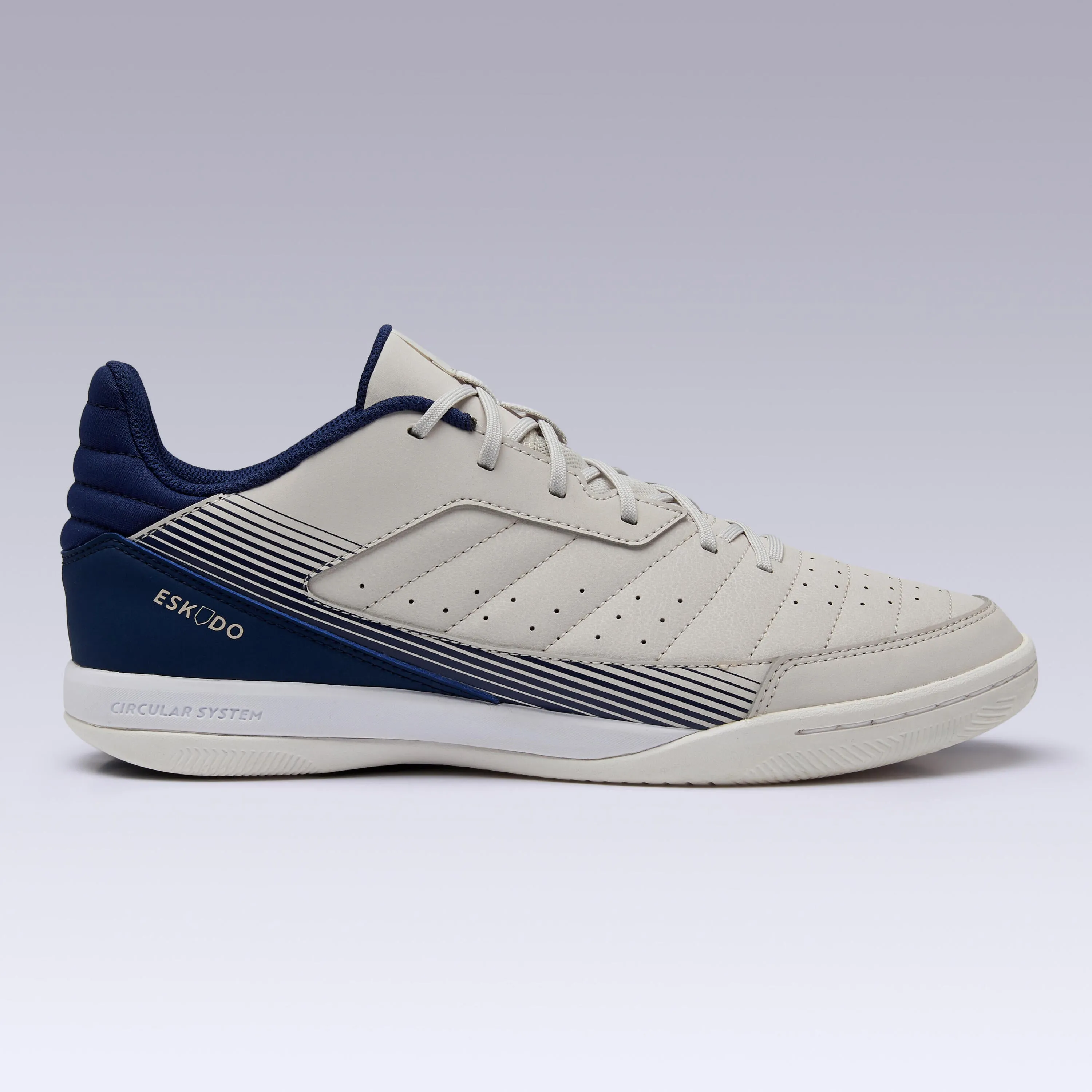 House shoes Futsal Ekudo 500 beige/blue KIPSTA, light beige/space blue