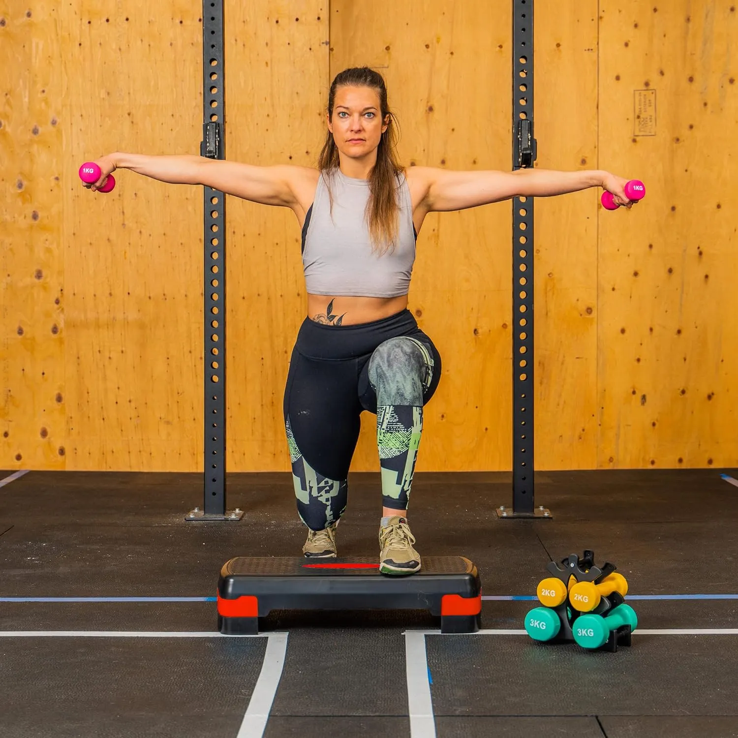 Indoor Fitness Stepper Platform With Detachable Pedal Height Adjustments
