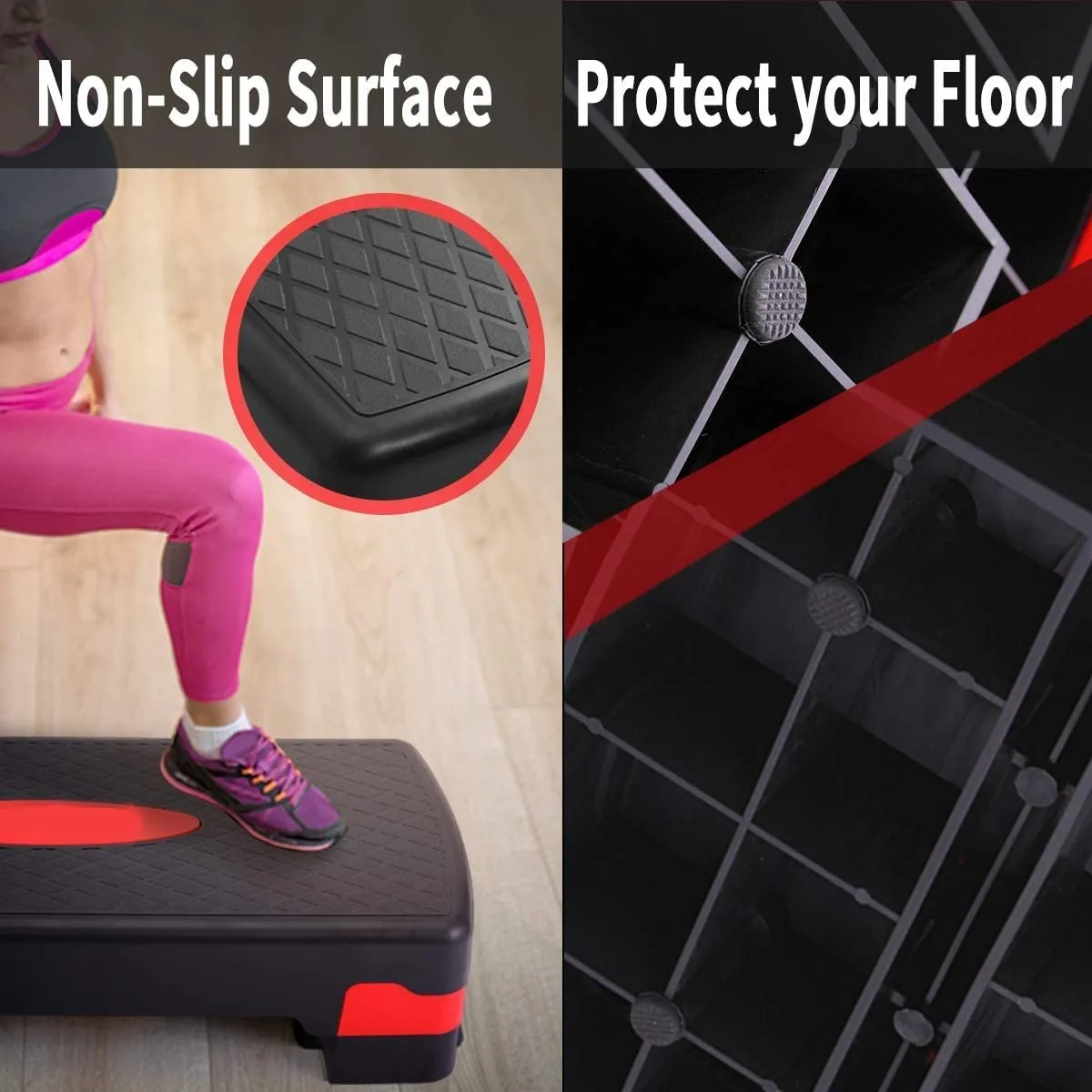 Indoor Fitness Stepper Platform With Detachable Pedal Height Adjustments