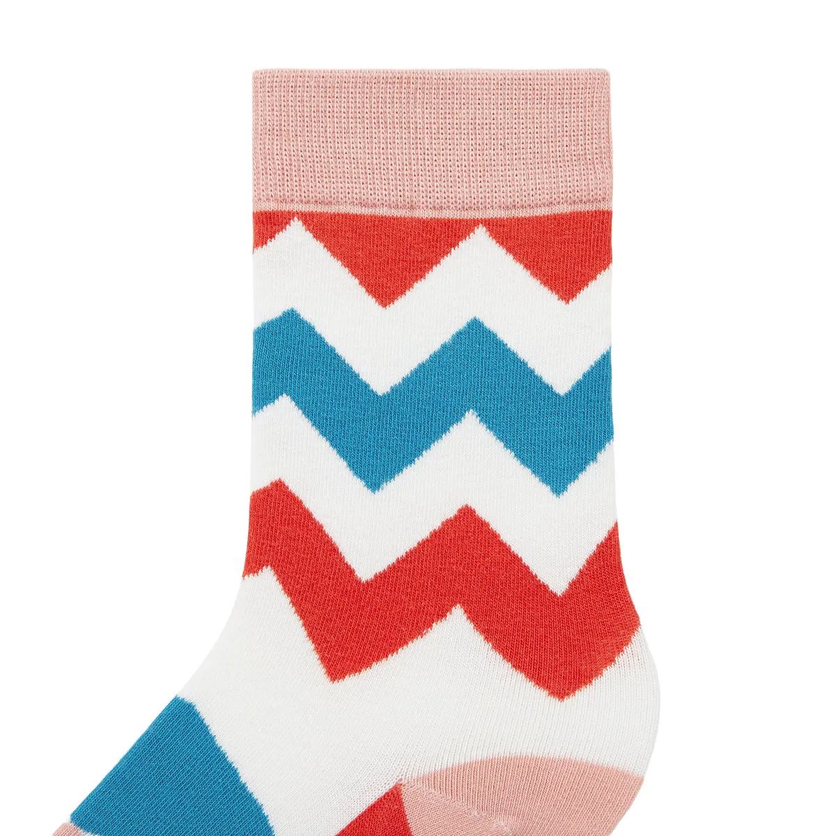 Jagged Printed Crew Length Socks