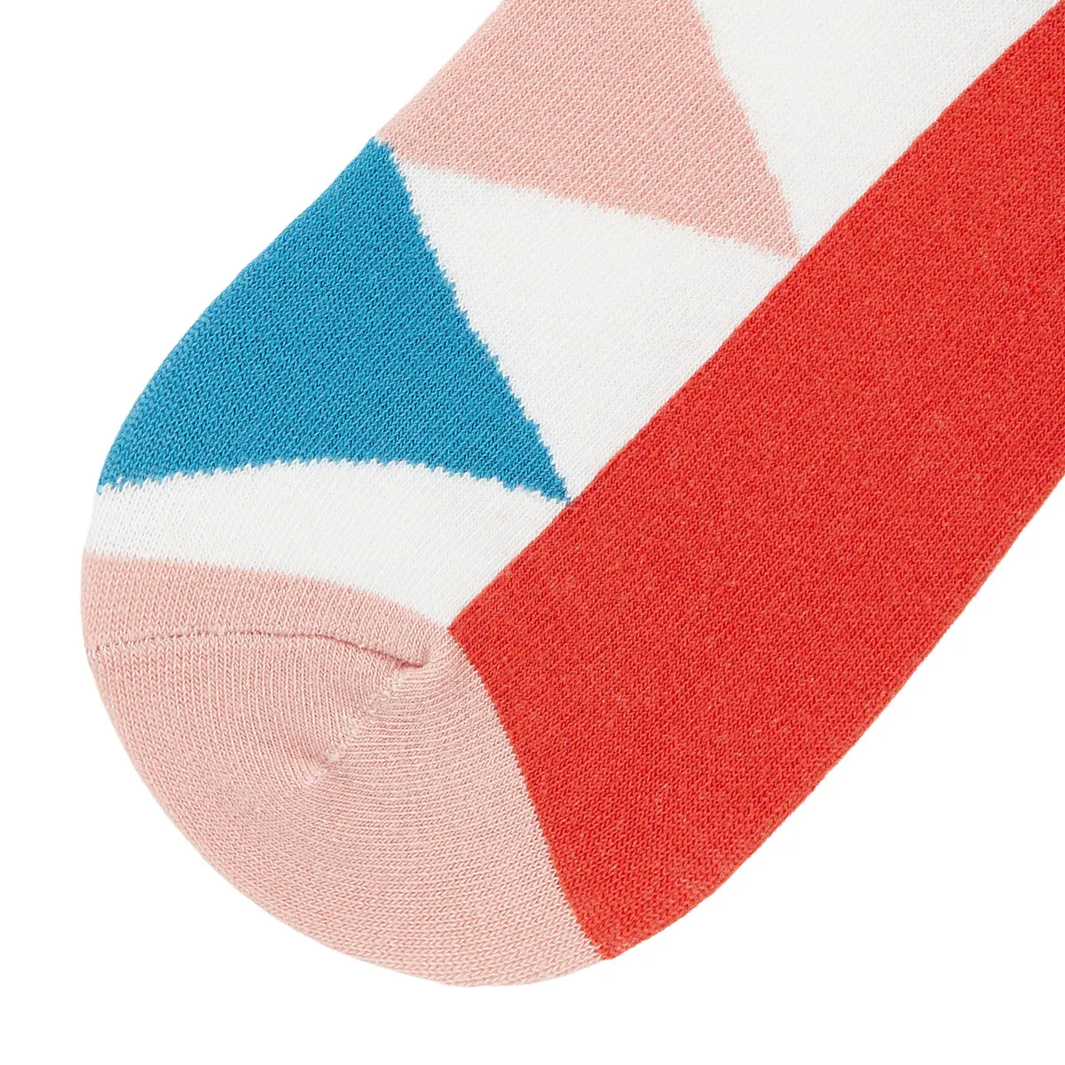 Jagged Printed Crew Length Socks