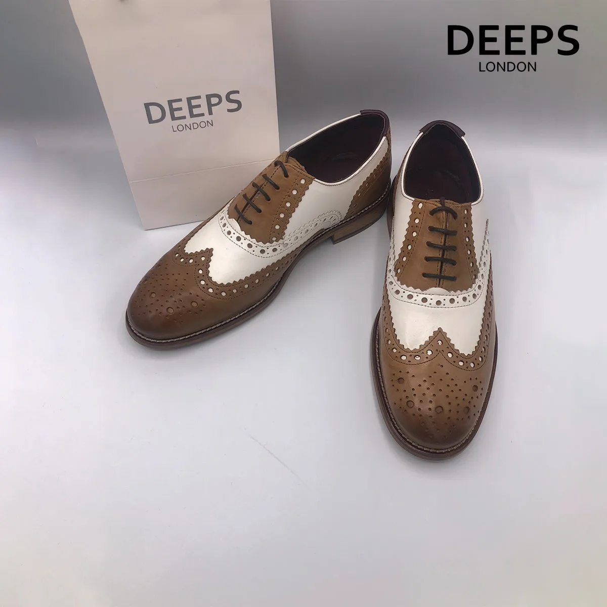 JIM LONDON BROGUES HANDCRAFTED GATSBY MEN'S SHOES TANNAVY