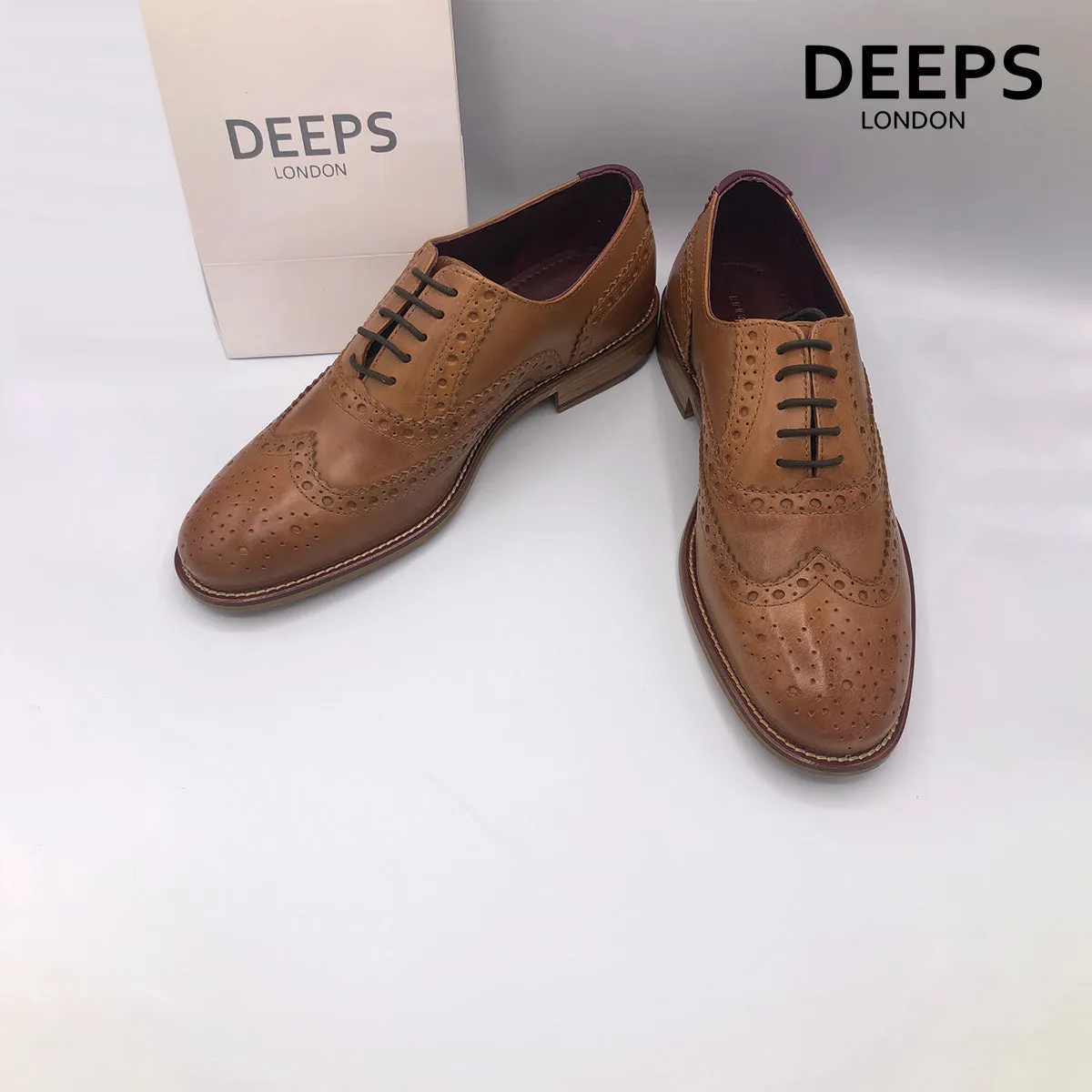 JIM LONDON BROGUES HANDCRAFTED GATSBY MEN'S SHOES TANNAVY